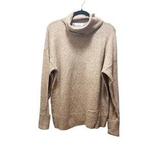 Old Navy So Soft Tunic Turtleneck Sweater Tan Cream Long Sleeve Sweater Sz M
